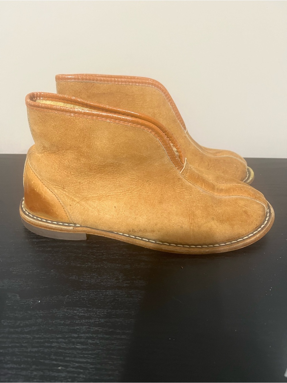 Men's Unbranded Sherpa Lined Slip On Suede Ankle Slipper Boots Rubber Sole Sz 7